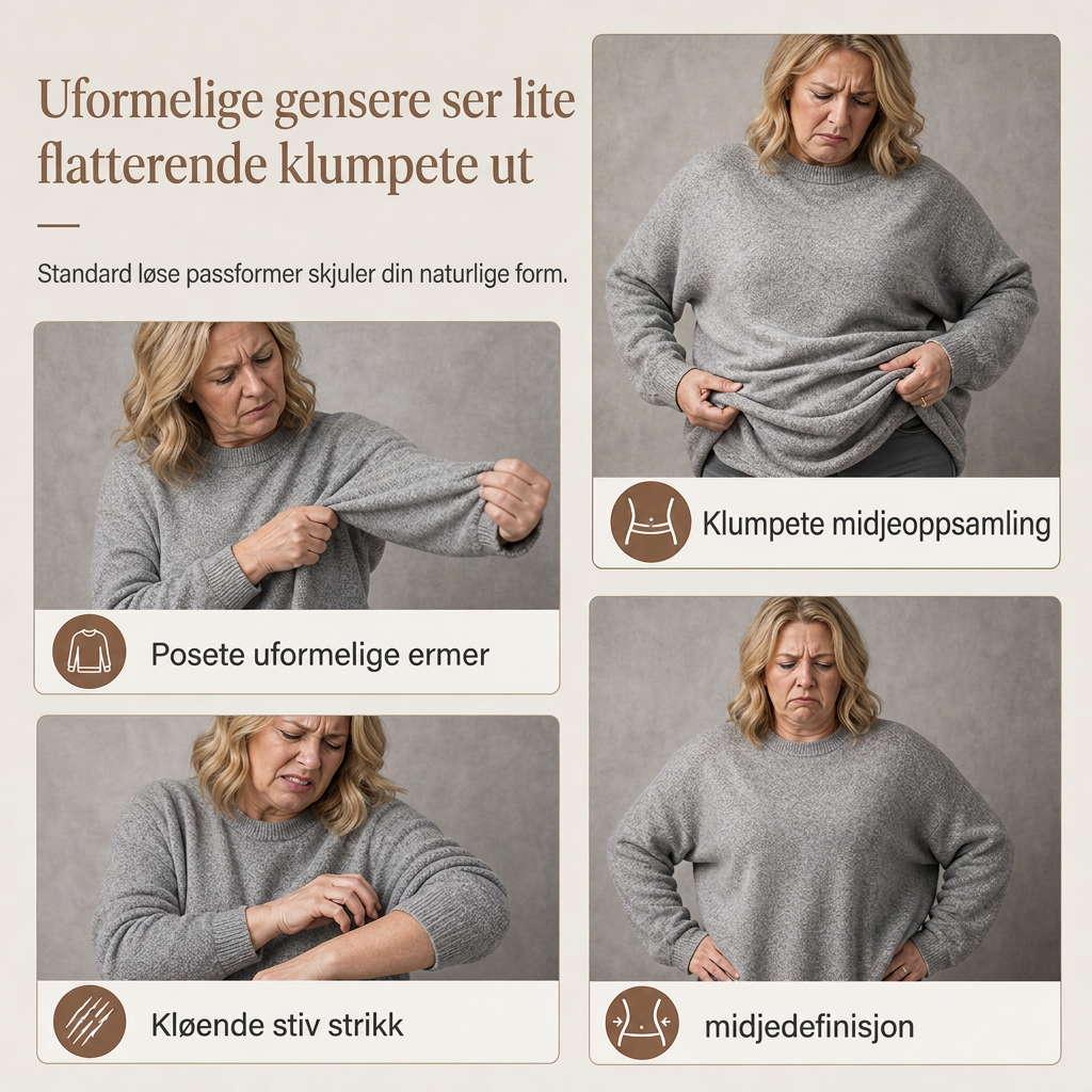 🔥50 % rabatt✨👚 Avslappet oversized-genser for kvinner | Rund hals, lange ermer og trendy rynkedetaljer-1