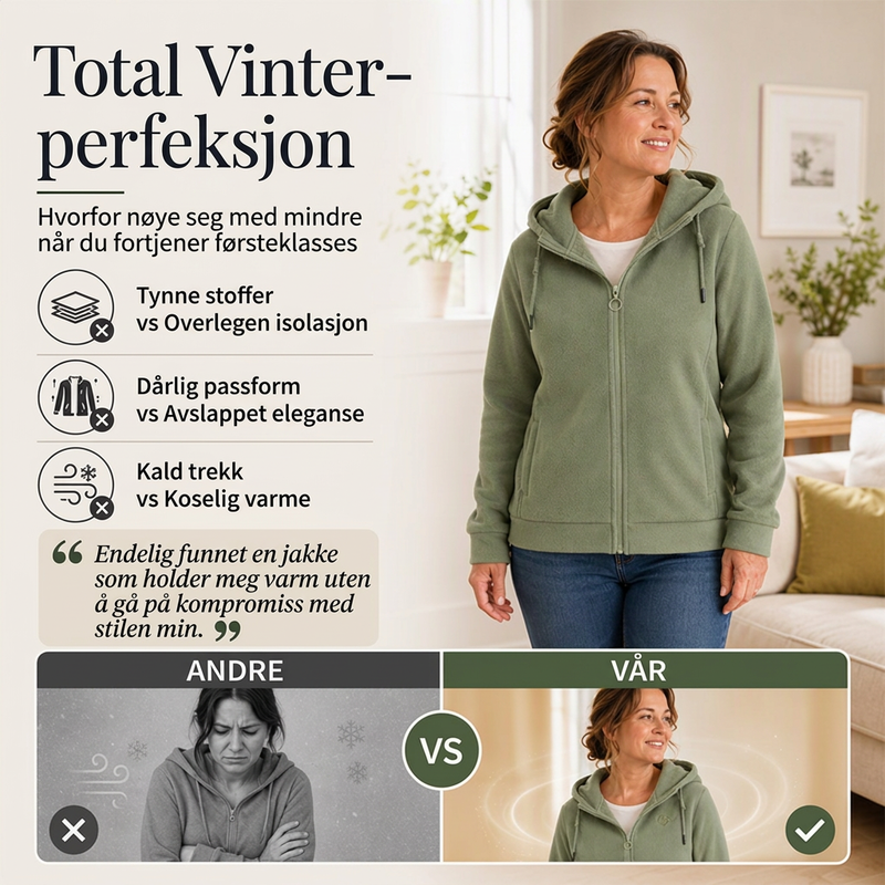 Dame varm hettejakke med glidelås-2