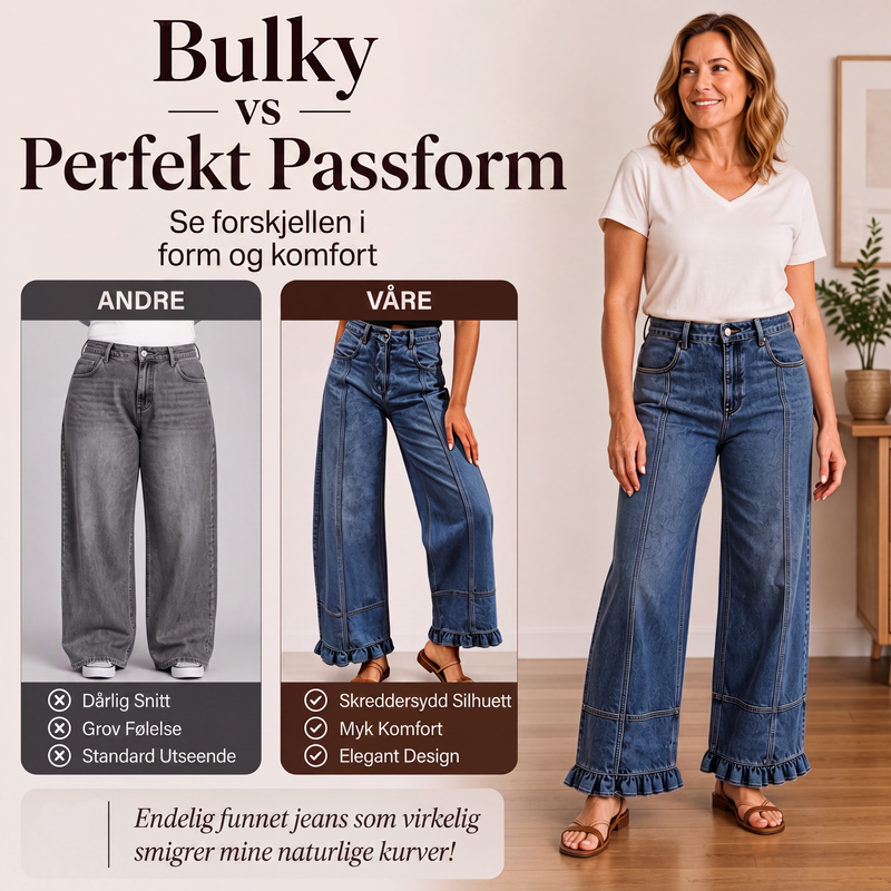 🔥49 % rabatt✨👖 Ballonbukser for damer med volangkant | Myk komfort og avslappet passform til høsten-2