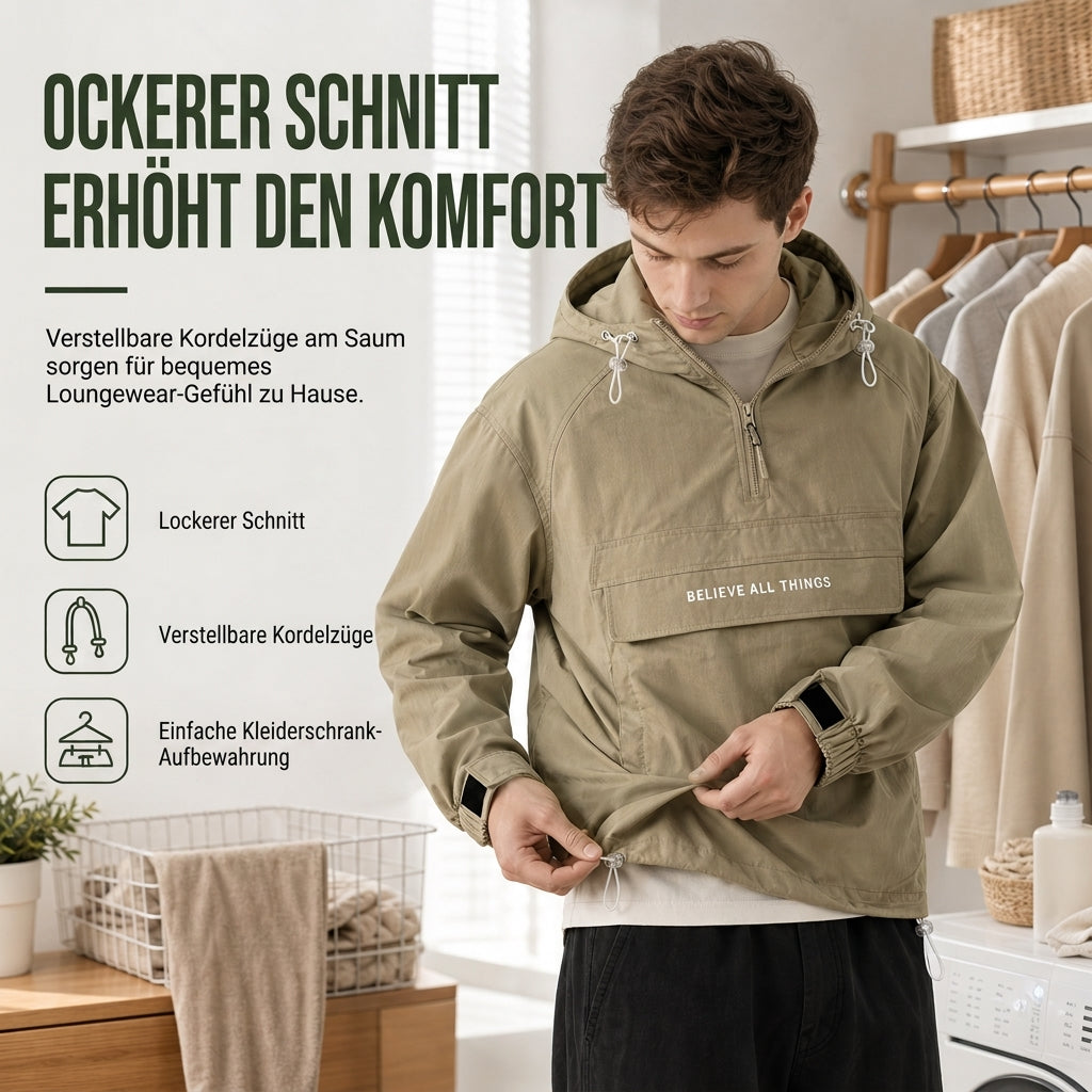 📢🎉49 % rabatt!!!🛍️✨Vanntett utendørs turjakke med hette og flere lommer-3