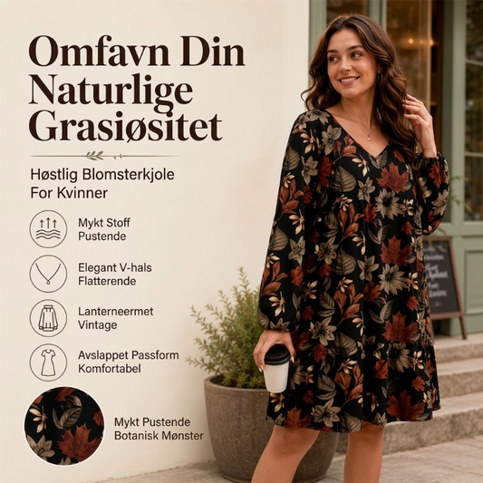 🍂 Kjole med lønneblader – Høstlig eleganse