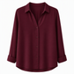 Elegant og uformell langermet bluse med knapping for kvinner