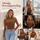 Dame vintage blonsetopp med mock neck og mesh – Romantisk og feminin ✨🌸