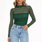 Dame vintage blonsetopp med mock neck og mesh – Romantisk og feminin ✨🌸
