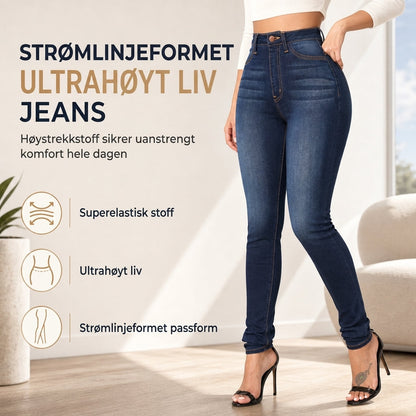 Stretchjeans med høy midje for kvinner – Figursydd komfort og hverdagsstil ✨👖💫