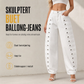 Dames retro jeans med høy midje og buede ben