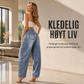 Dames retro jeans med høy midje og buede ben