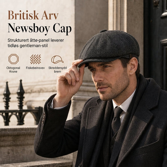 Vintage britisk newsboy-lue – Klassisk åttekantet flat lue for menn og kvinner ✨🧢💫