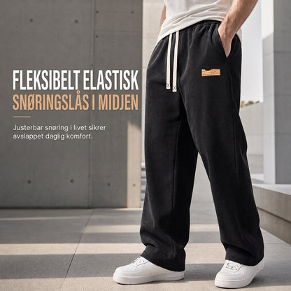 Herre lette fløyelshoser i avslappet stil, løs passform rett ben