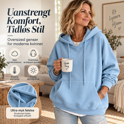 Casual overdimensional hettegenser med snøring for kvinner – Løs og komfortabel hverdagsstil ✨🧥💫