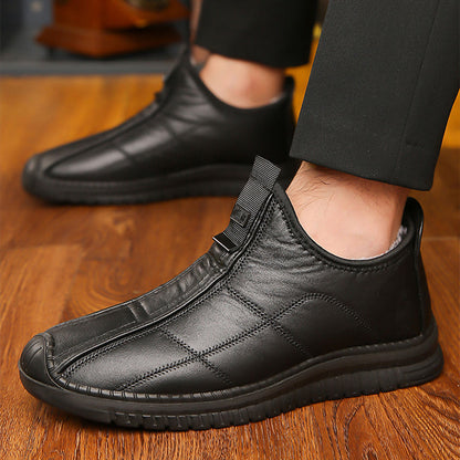 Herre sko med pelsfôr og sklisikker såle – Varme og trygge til vinteren ✨👞❄️