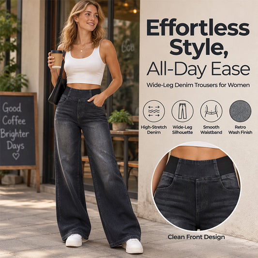 Avslappende stretch-bukser i vid ben for kvinner – Komfort og stil i hverdagen ✨👖💫