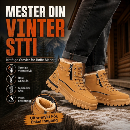 Herre vinterstøvler med sklisikker såle og varm fôr – Trygge og komfortable ✨👢❄️
