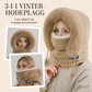 Vinterhette med skjerf og maske for kvinner, 3-i-1