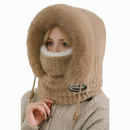 Vinterhette med skjerf og maske for kvinner, 3-i-1