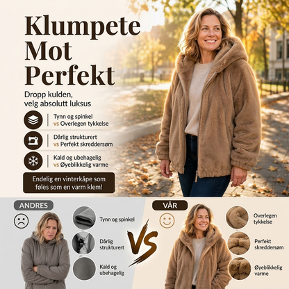 Varm vinterjakke med hette for kvinner – Myk, lun og vinterklar ✨🧥❄️