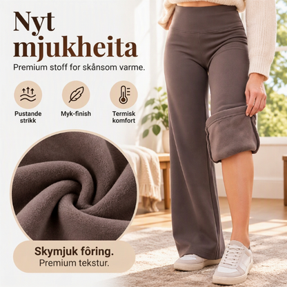 Damebukse i flaredesign med høy midje og myk fôring – Varm og flatterende ✨👖🌸