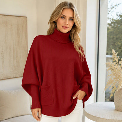 ❄️🧶 Damegenser med høyhals og flagermusermmer | Koselig varme, flatterende fall – stilig og behagelig på kalde dager ✨