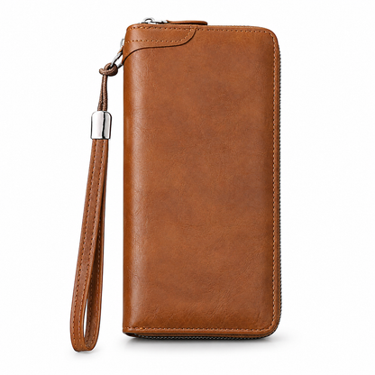 Lang herrelommebok med glidelås – Stor kapasitet og multifunksjonell kortholder ✨👛💼