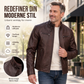 Stilig herrejakke i PU-skinn med ståkrage – Maskulin og moderne ✨🧥🖤