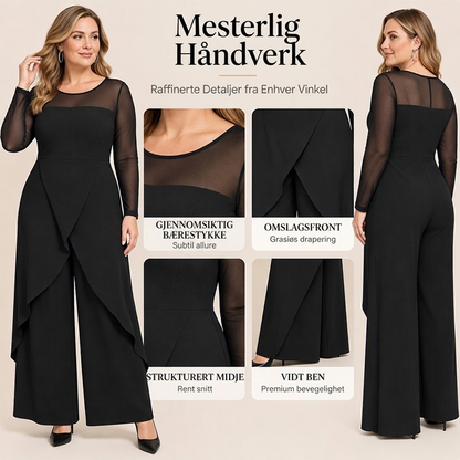Elegant mesh-drakt for kvinner med ermer og overliggende skjørt – Stilfullt og feminint antrekk ✨👗💫
