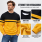 Herre, casual crewneck genser med fargeblokkering